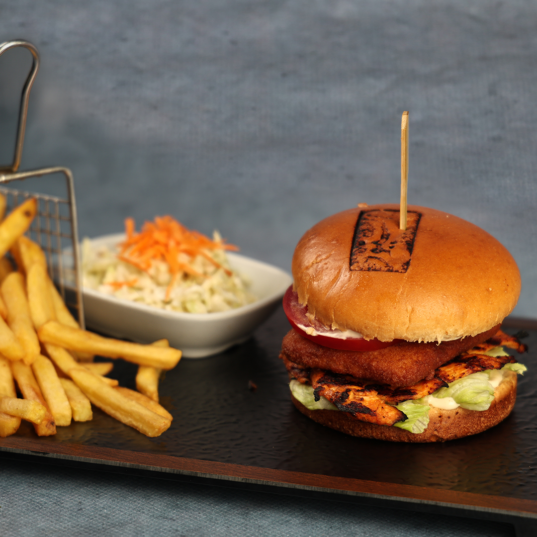 Mozzarella chicken burger