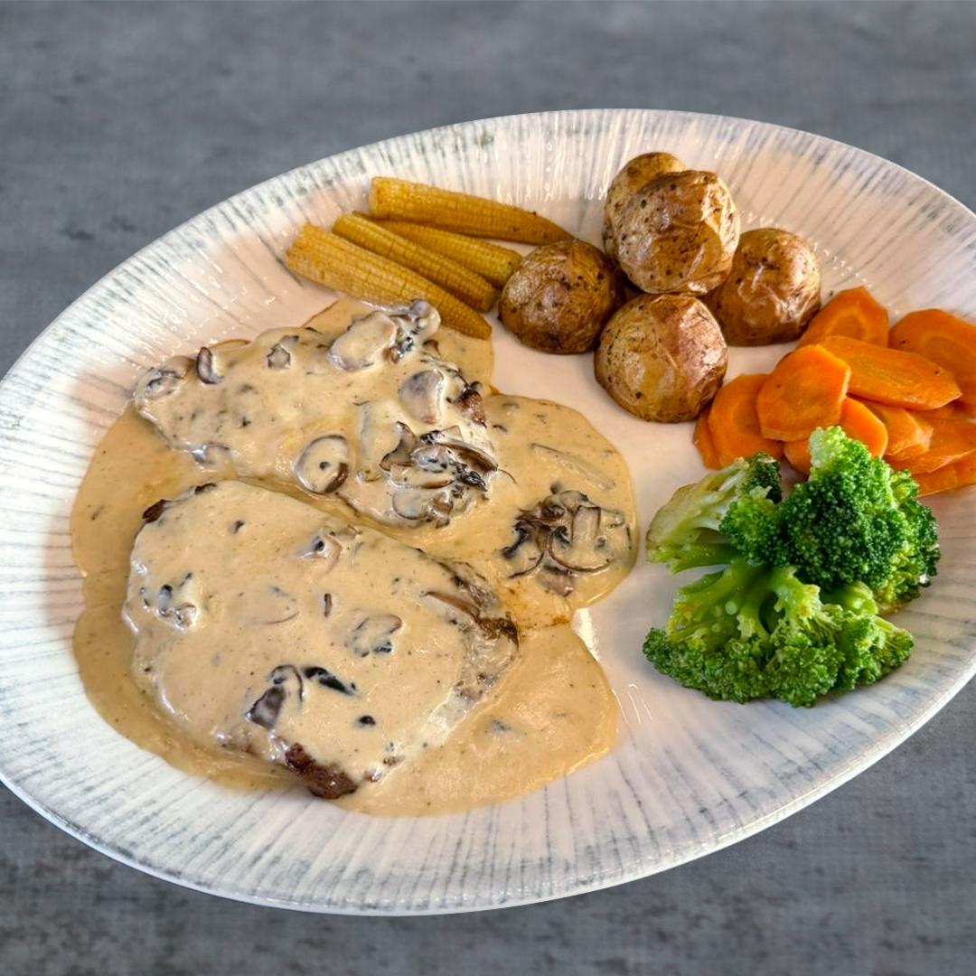 Fillet Steak with mushroom sauce